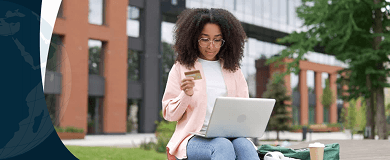 African student managing international payments